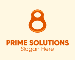 Orange Modern Number 8  logo