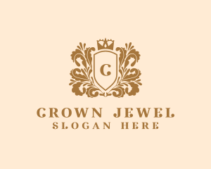 Floral Royalty Crown logo design