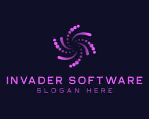 Software Dot Swirl logo design