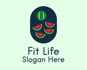 Watermelon Fruit Slices Logo