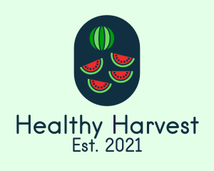 Watermelon Fruit Slices logo design