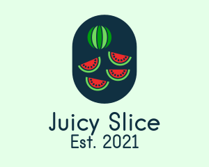 Watermelon Fruit Slices logo design