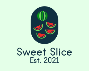 Watermelon Fruit Slices logo design