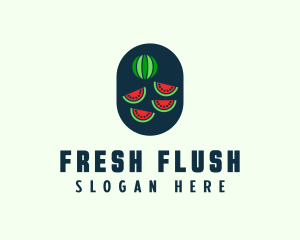 Watermelon Fruit Slices logo design