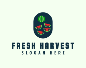 Watermelon Fruit Slices logo design