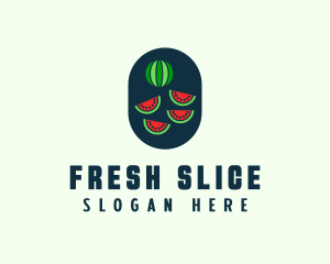 Watermelon Fruit Slices logo design