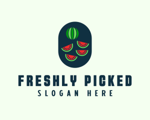 Watermelon Fruit Slices logo design