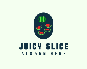 Watermelon Fruit Slices logo design