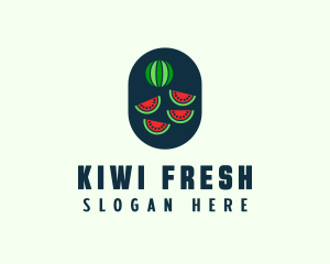 Watermelon Fruit Slices logo design