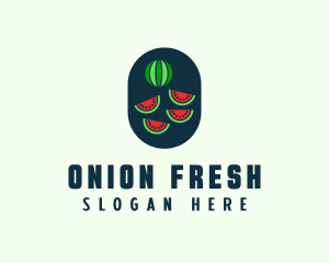 Watermelon Fruit Slices logo design