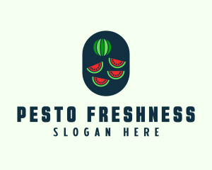 Watermelon Fruit Slices logo design