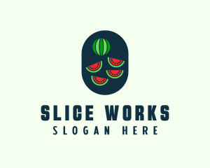 Watermelon Fruit Slices logo design