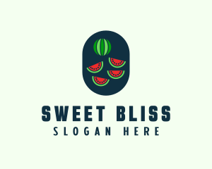 Watermelon Fruit Slices logo design