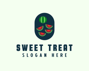 Watermelon Fruit Slices logo design