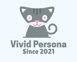 Gray Cat Character logo