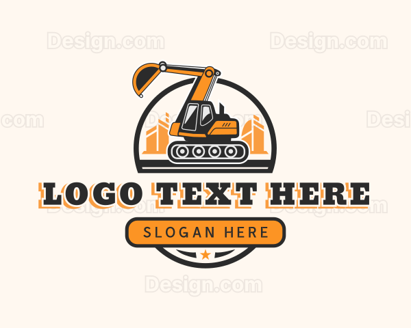 Construction Builder Excavator Logo