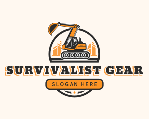 Construction Builder Excavator logo design