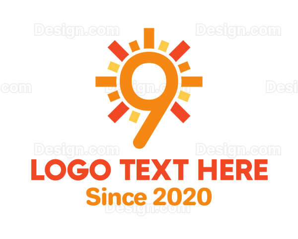 Solar Sun Number 9 Logo