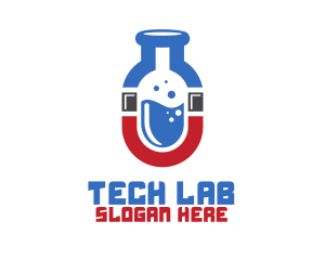 Magnet Lab Flask logo design