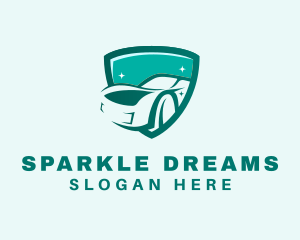 Sparkling Shield Racecar logo
