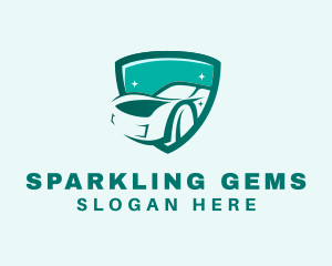 Sparkling Shield Racecar logo design