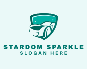 Sparkling Shield Racecar logo design