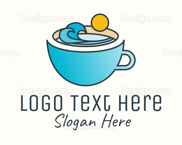 Beach Coffee Cup Logo