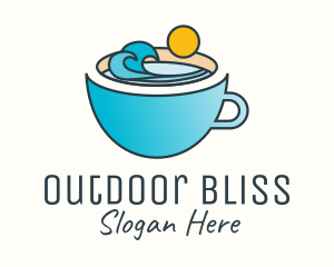 Beach Coffee Cup logo design