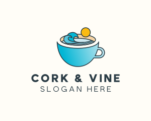 Beach Coffee Cup logo design