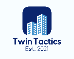 Twin Building Badge logo design