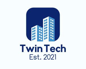 Twin Building Badge logo design