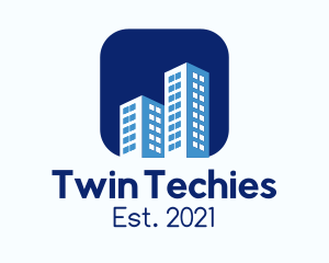 Twin Building Badge logo design