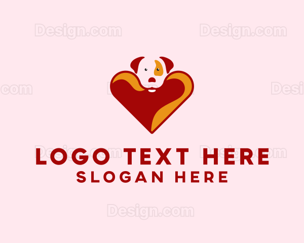 Cute Heart Dog Logo