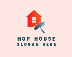 House Paint Roller logo design