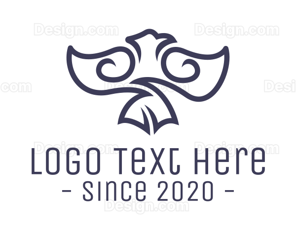 Blue Tribal Eagle Logo
