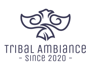 Blue Tribal Eagle logo design