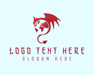 Mythical Dragon Globe logo