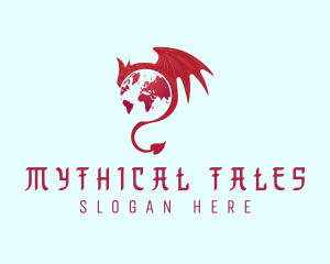 Mythical Dragon Globe logo