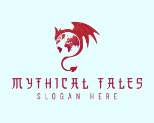 Mythical Dragon Globe logo design