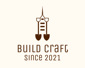 Construction Shovel Tower logo design