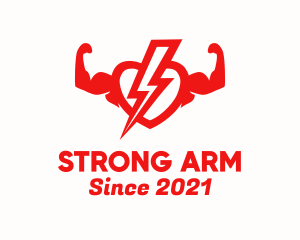 Strong Heart Bolt logo design