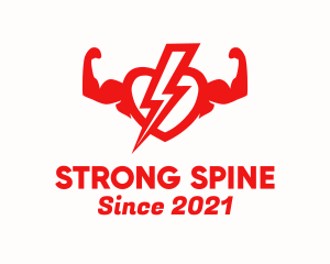 Strong Heart Bolt logo design