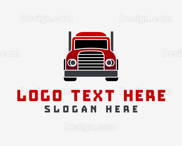 Red Logistics Truck Logo