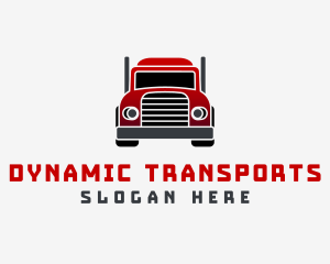 Red Logistics Truck logo design