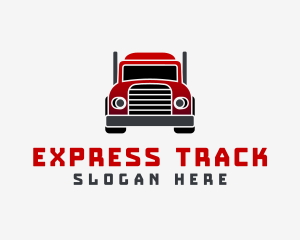 Red Logistics Truck logo design