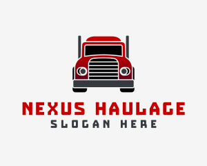 Red Logistics Truck logo design