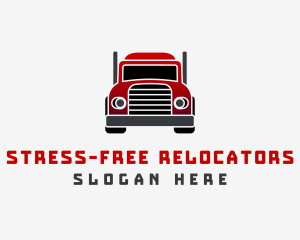 Red Logistics Truck logo design