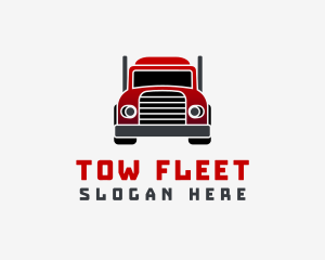 Red Logistics Truck logo design