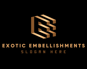 Modern Geometric Letter E logo design