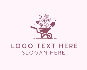 Shovel Wheelbarrow Landscaper logo